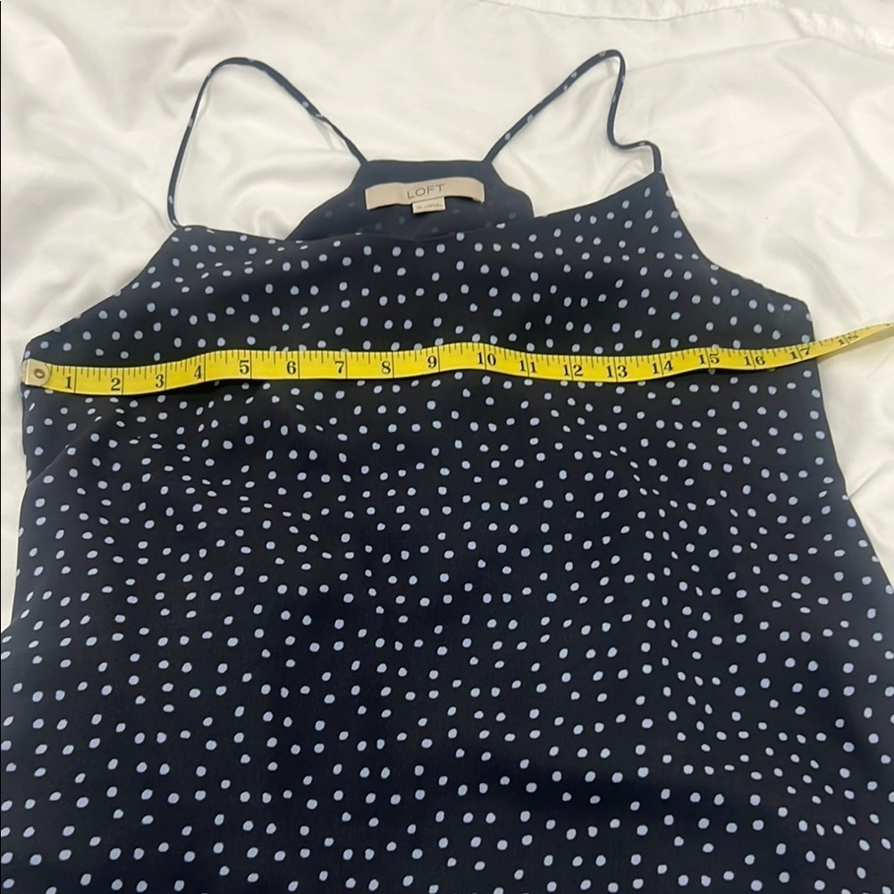 LOFT Navy Polka Dot lined Tank Top size XS (3x$15) - Picture 8 of 9